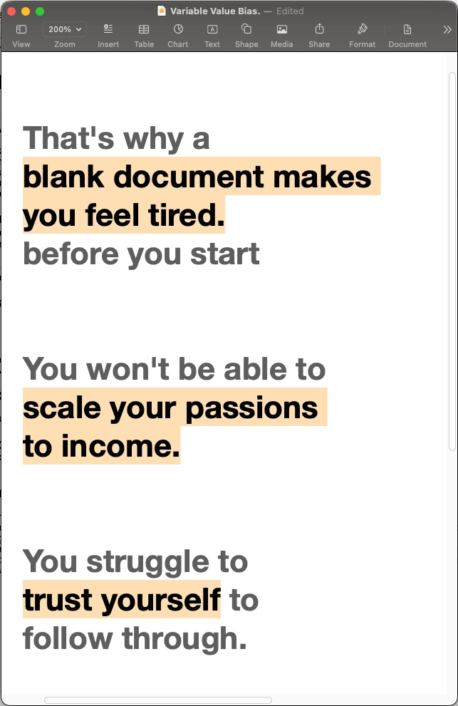 The cost of Variable Value Bias